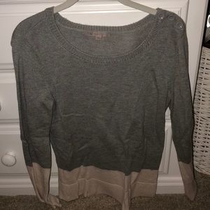 Grey and white sweater